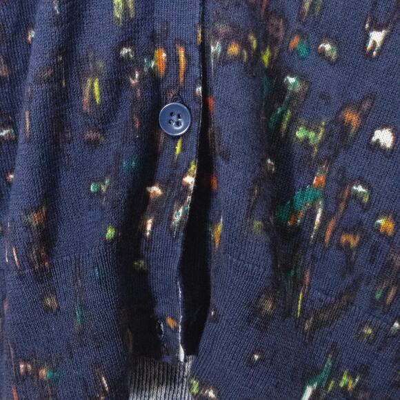 Gap Women’s Cardigan Button Front Coquette Preppy Casual Painter Knit Navy Sz L - Picture 6 of 12